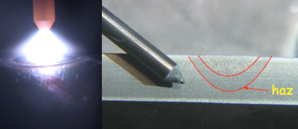 Пример тупого угла (~45–60°): дуга более узкая и концентрированная, обеспечивая глубокое проплавление металла​