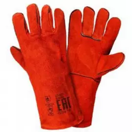 Краги спилковые пятипалые красные