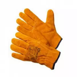 Перчатки "Драйвер Люкс" цельноспилковые желтые