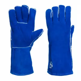 Краги спилковые пятипалые синие