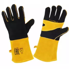 Краги сварщика спилковые пятипалые Пламя