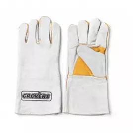 Краги спилковые Grovers H-796-YP, бело-желтые