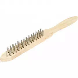 Щетка 3-рядная металлическая с дер. ручкой