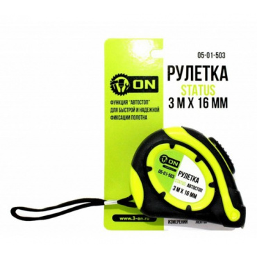 Рулетка STATUS 3м х 16мм, автостоп. Фото 1