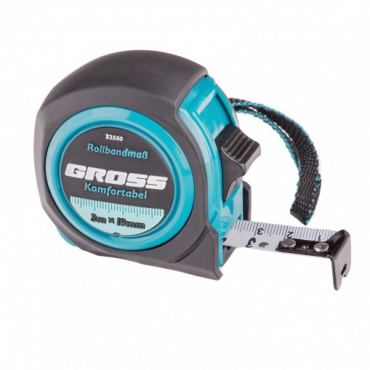 Рулетка Komfortabel, 3 м х 19 мм, обрезиненный корпус// Gross. Фото 1