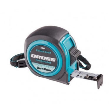 Рулетка Komfortabel, 5 м х 19 мм, обрезиненный корпус// Gross. Фото 1