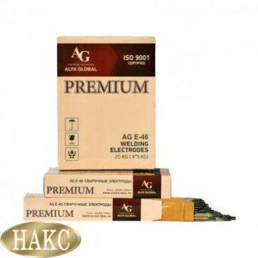 Электроды сварочные AG E-46 PREMIUM d=5,0*350 5 кг. Фото 1