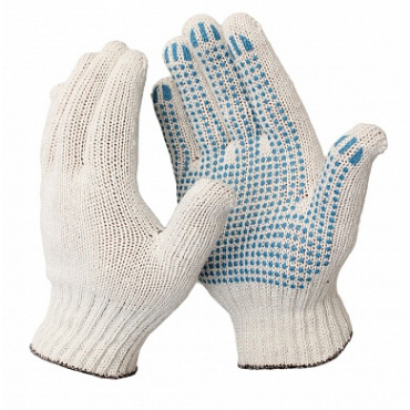 Перчатки 70 х/б с ПВХ (5-ти нитка) 7,5 класс. Фото 1