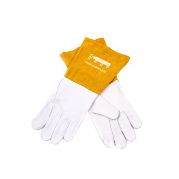 Краги сварочные КЕДР КС-17 ПРОФИ TIG, (M), бело-бежевые. Фото 1