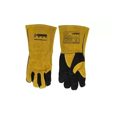 Краги сварочные КЕДР КС-16 КОМФОРТ, (L), желто-черные. Фото 1