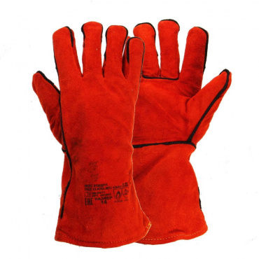 Краги спилковые красные "Стандарт". Фото 1