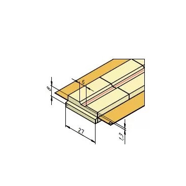 Подкладка керамическа прямоугольная КЕДР КП-6Т (ширина 27мм, канавка трапецевидная 6мм, длина 600мм). Фото 1