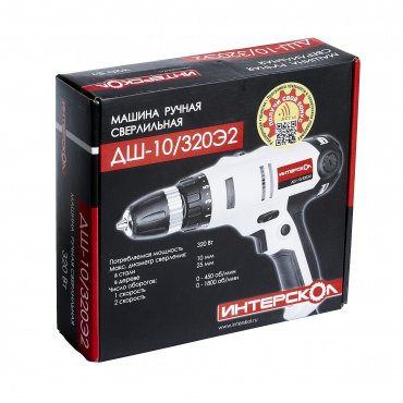 Дрель шуруповёрт-сетевой ИНТЕРСКОЛ ДШ-10/320Э2 (320 Вт,БЗП10мм,2 скор). Фото 5