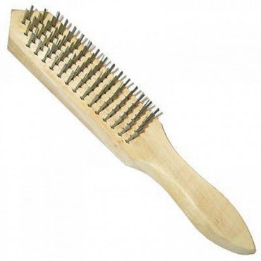 Щетка 6-рядная металлическая с дер. ручкой. Фото 1